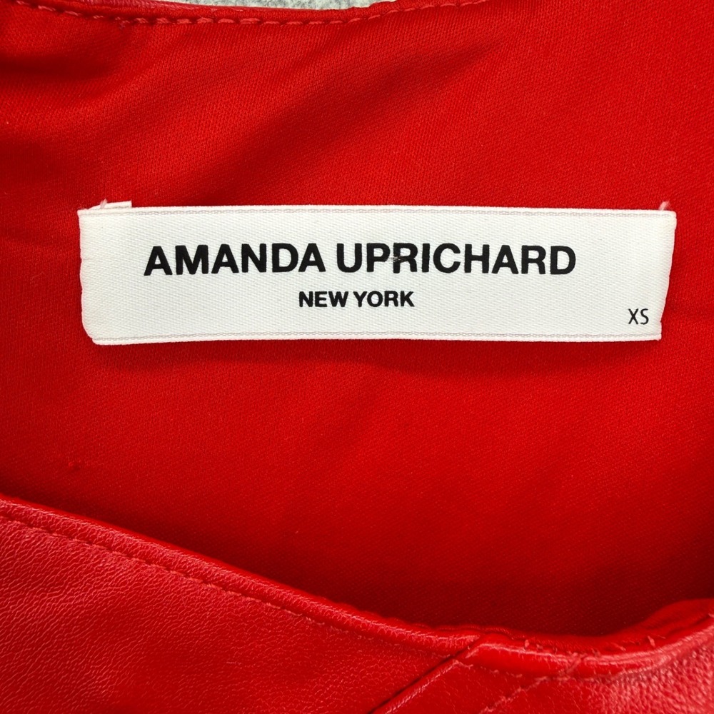 Amanda Uprichard Pittito Top Womens XS Red Vegan Leather Corset Tank Bustier - Picture 4 of 7